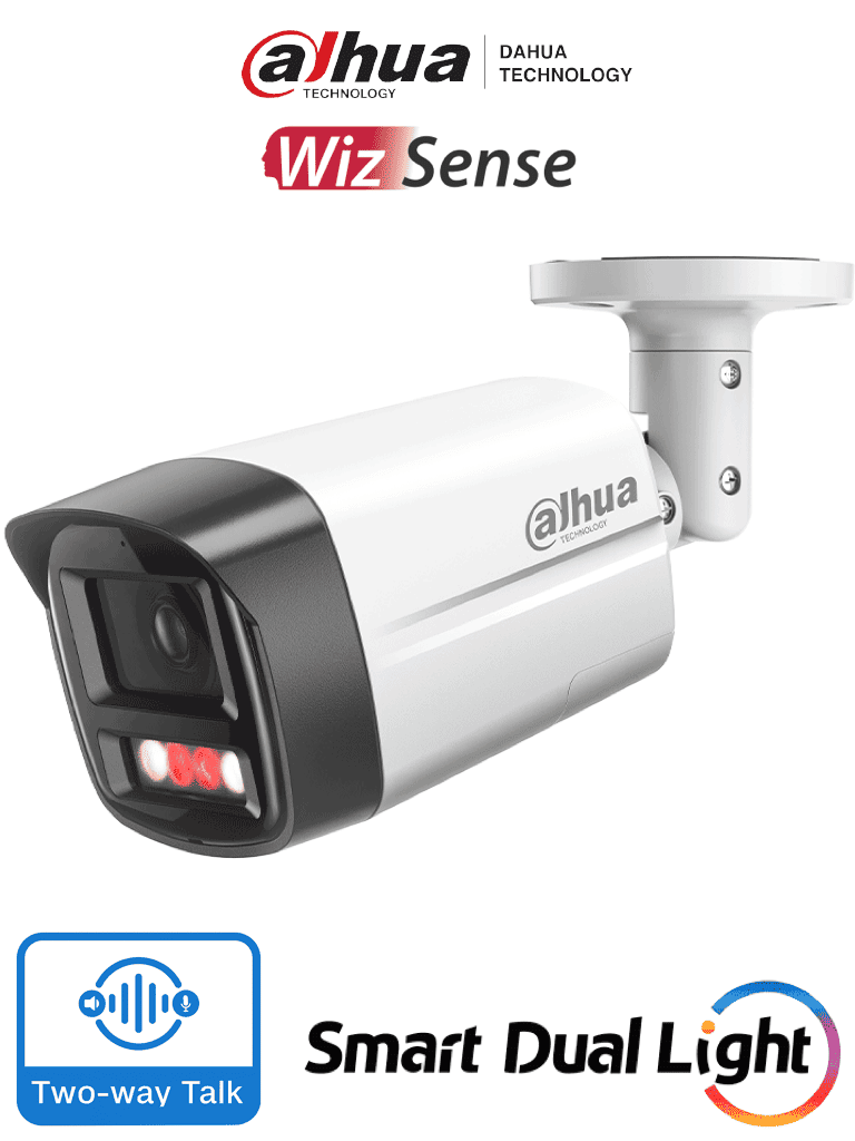 DAHUA IPC-HFW2549TL-S-PV - Cámara IP Bullet de 5 Megapixeles con Iluminador Dual y Disuasión Activa/ Sirena y Estrobo/ Lente de 2.8 mm/ 111 Grados de Apertura/ WizSense/ 30 Metros de IR y Luz Visible/ WDR Real/ PoE/ Audio Bidireccional/Ranura MicroSD DAHUA IPC-HFW2549TL-S-PV - Cámara IP Bullet de 5 Megapixeles con Iluminador Dual y Disuasión Activa/ Sirena y Estrobo/ Lente de 2.8 mm/ 111 Grados de Apertura/ WizSense/ 30 Metros de IR y Luz Visible/ WDR Real/ PoE/ Audio Bidireccional/Ranura MicroSD